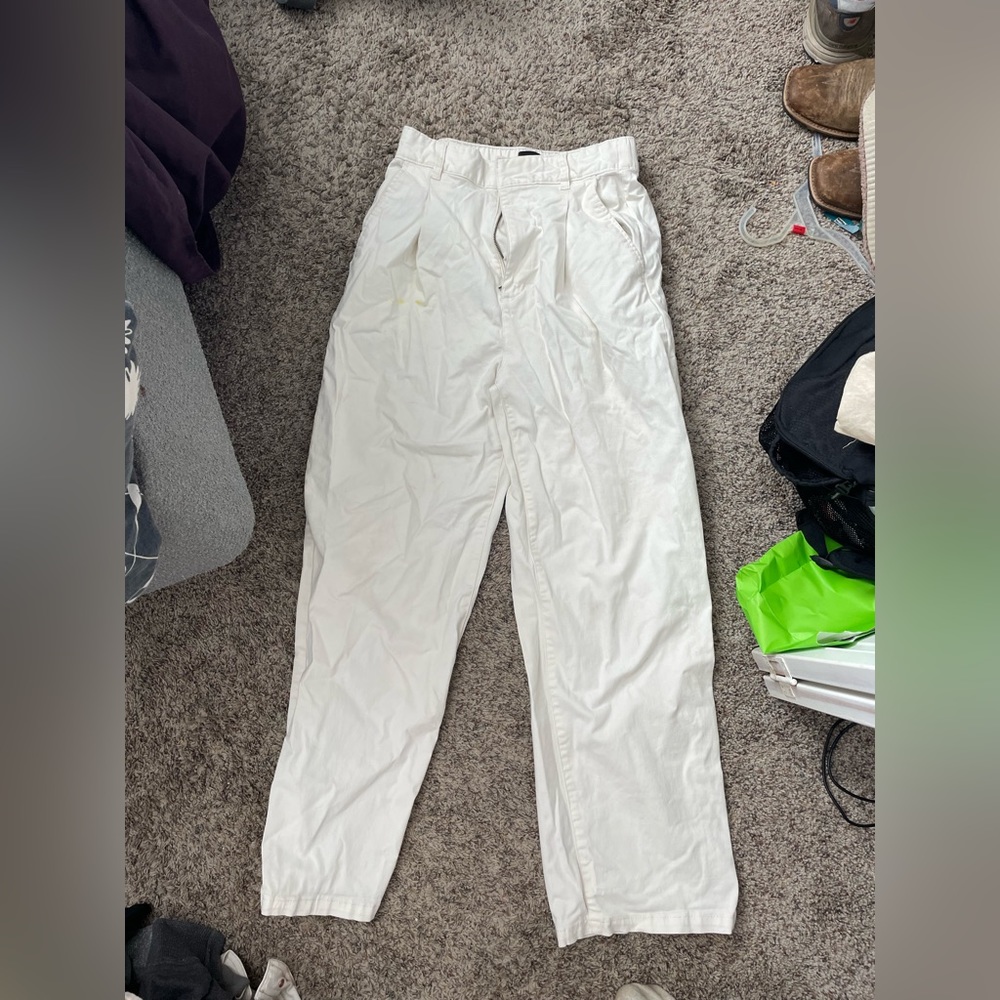 bdg urban outfitters white pants loose leg